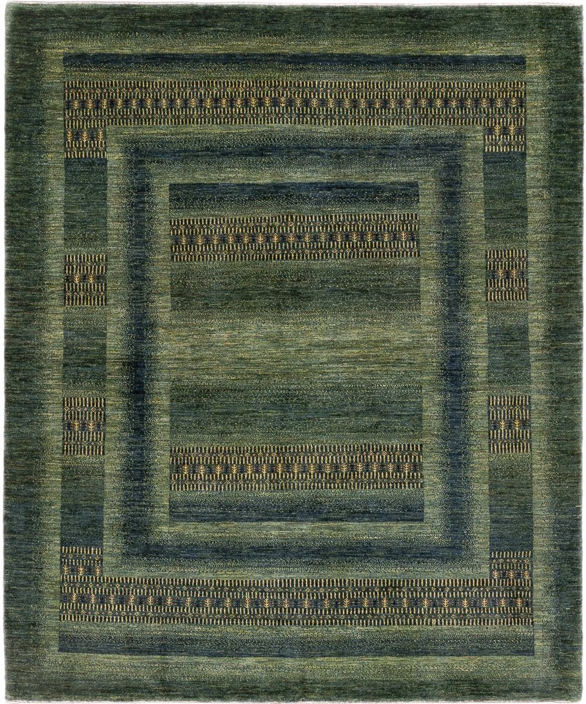 Loribaft Tappeto 160 x 190 Verde (Iran) Annodato A Mano