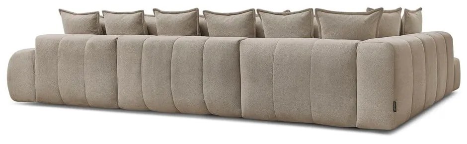 Divano angolare grigio tortora allungabile e con contenitore (penisola a sinistra/a U) con rivestimento in ciniglia Everest – Bobochic Paris