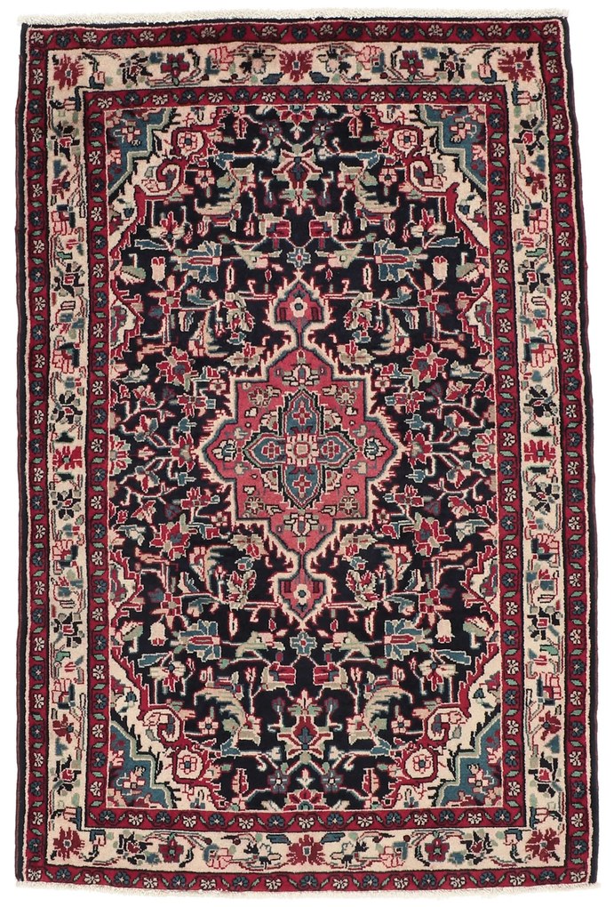 Hamedan Tappeto 160x100 Blu (Iran) Annodato A Mano