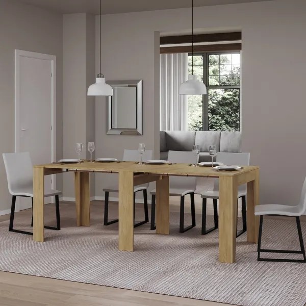 Consolle allungabile 90x25/211 cm DEVA Quercia Natura allunghe interne