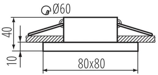 Kanlux 33120 - Lampada da bagno da incasso FLINI 10W IP44 nera