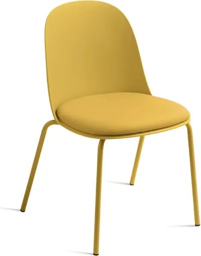 Sedia in polipropilene Giallo con seduta in ecopelle LETE 2 sedie