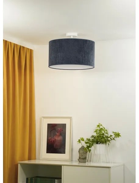 Duolla - Lampadario a plafone CORDUROY 1xE27/15W/230V diametro 40 cm blu scuro