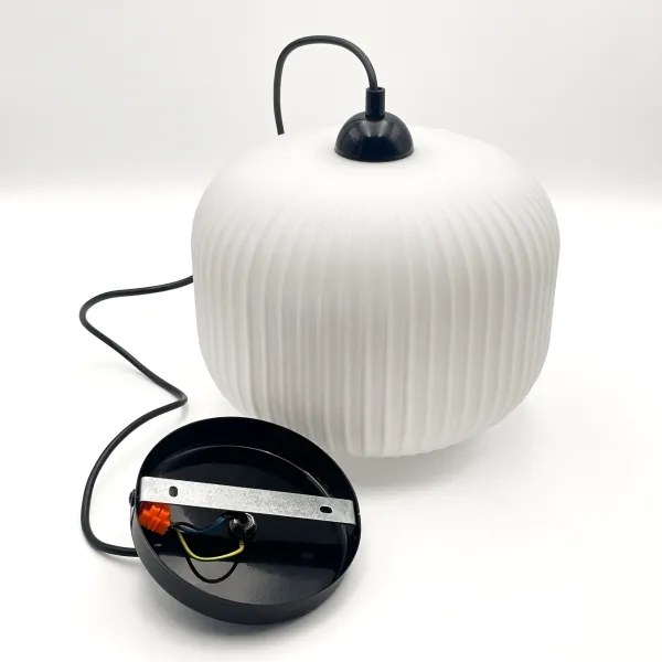 Lampadario a sospensione con filo HARMA 1xE27/15W/230V diametro 20 cm bianco/nero