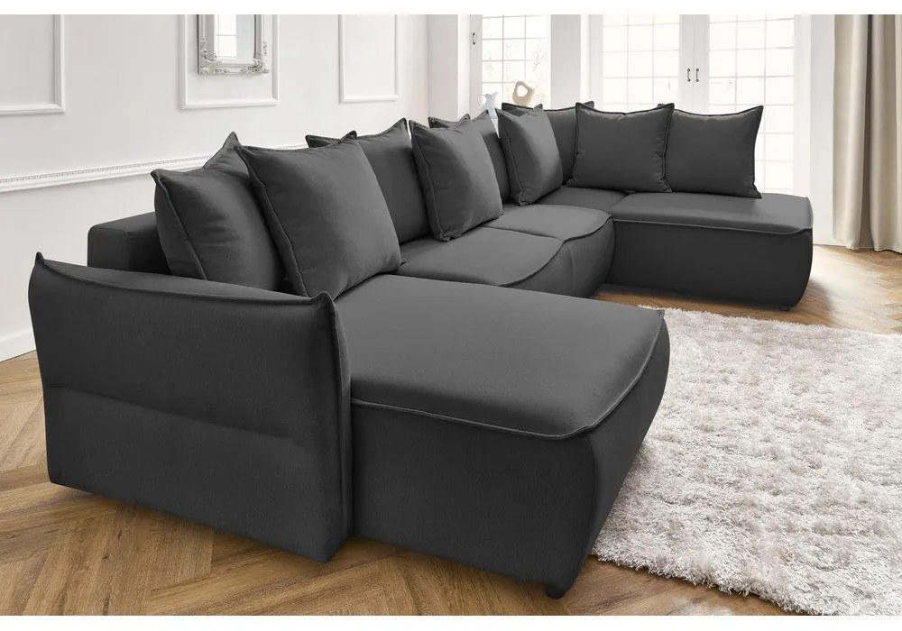 Divano letto angolare grigio scuro (angolo destro) Leon - Bobochic Paris