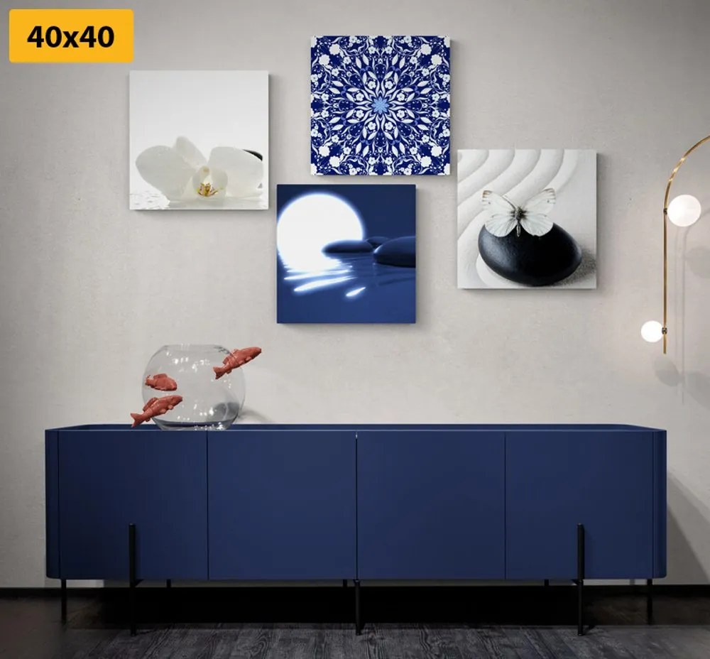 Set di quadri – Feng Shui in bianco e blu