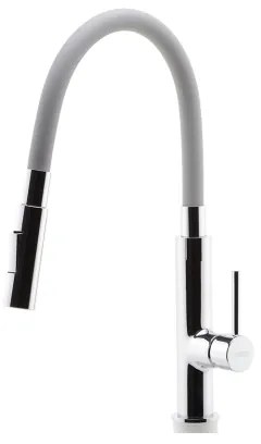 FERRO - Rubinetto per lavello con braccio flessible cromo lucido/grigio