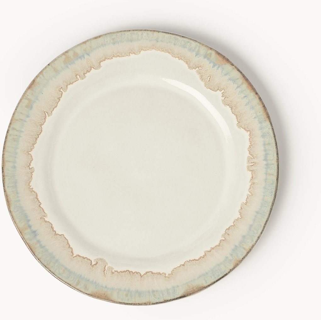 Set di 4 piatti piani fatti a mano Myrtille