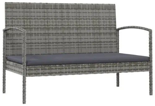 Set Divani da Giardino 16 pz con Cuscini in Polyrattan Grigio