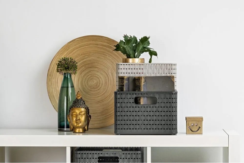 Cestino in plastica riciclata grigio scuro Country - Rotho