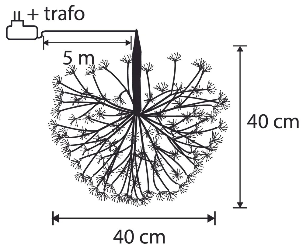 Lampada a sospensione natalizia a sfera nera 40 cm con LED e timer IP44 - Nobu
