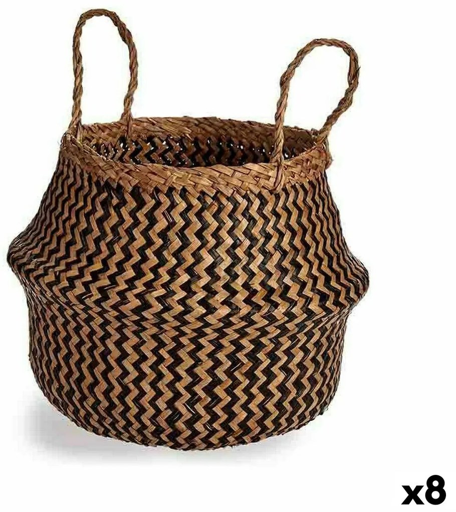 Cesta Decorativa Nero Naturale Juncus 8 L 31 x 38 x 31 cm (8 Unità)