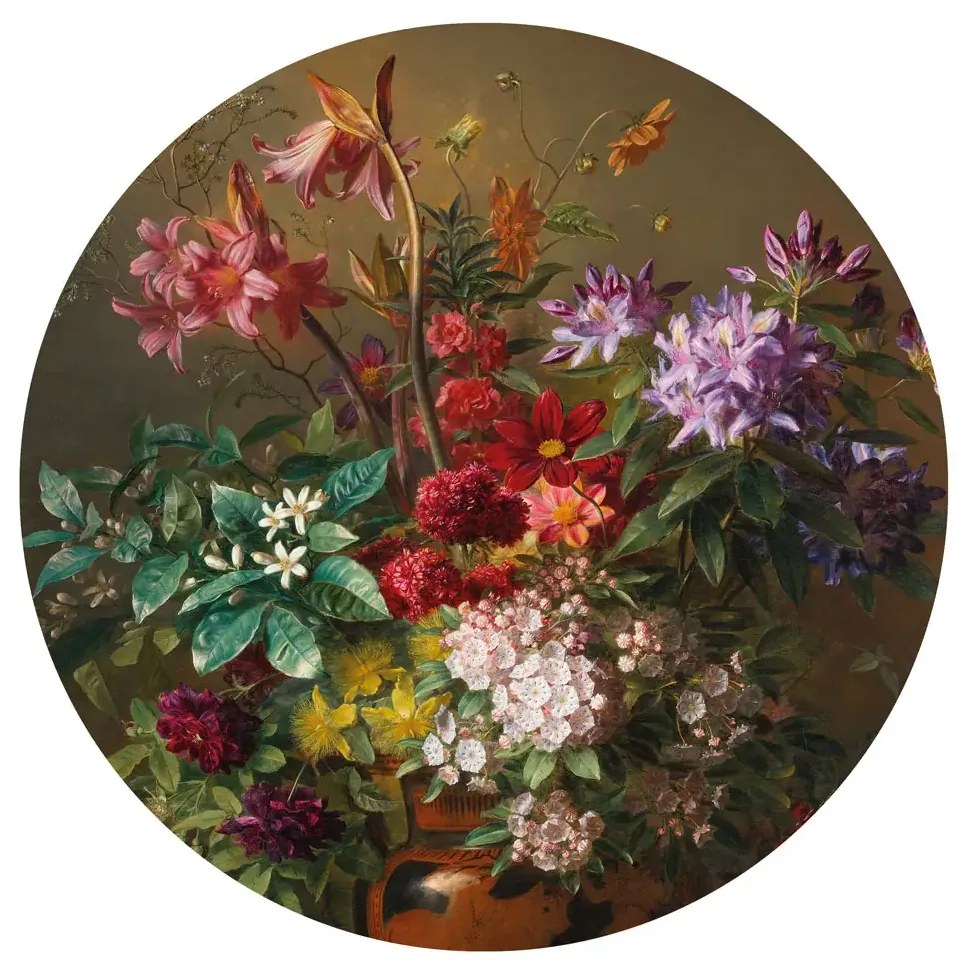 KEK Amsterdam Carta da parati panoramica Golden Age Flowers 7 Circle - M - 1.9m