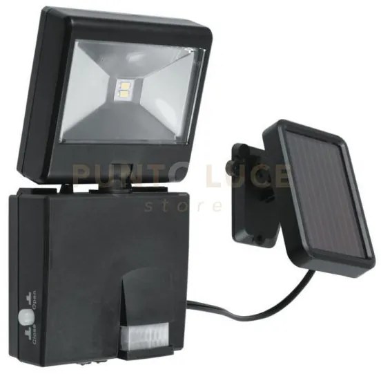 Proiettore led cosmo nero 1w 80lm 4000k ip44 con pannello solare e ...