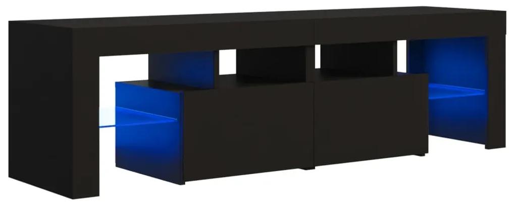 Mobile porta tv con luci led nero140x36,5x40 cm