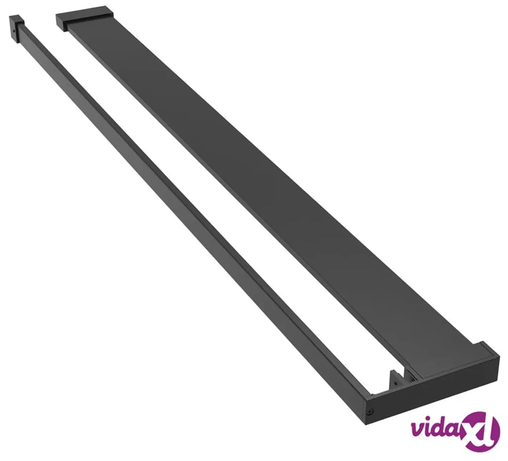 vidaXL Mensola Doccia a Parete per Doccia Walk-in Nera 90 cm Alluminio