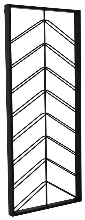 Portabottiglie in metallo nero da parete 16 bottiglie 70x160x6 cm Malbeo - Light &amp; Living