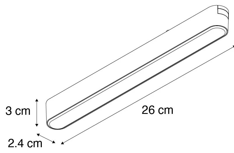 Faretto da binario moderno nero monofase 10W 3000K - Magnetic Marra