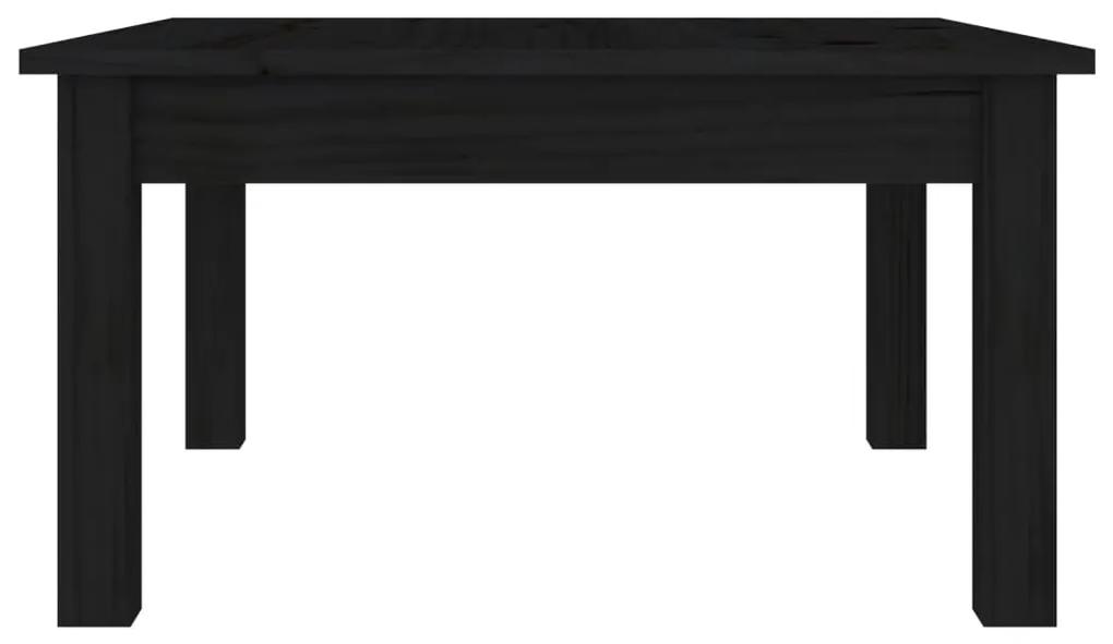 Tavolino da Salotto Nero 55x55x30 cm Legno Massello di Pino