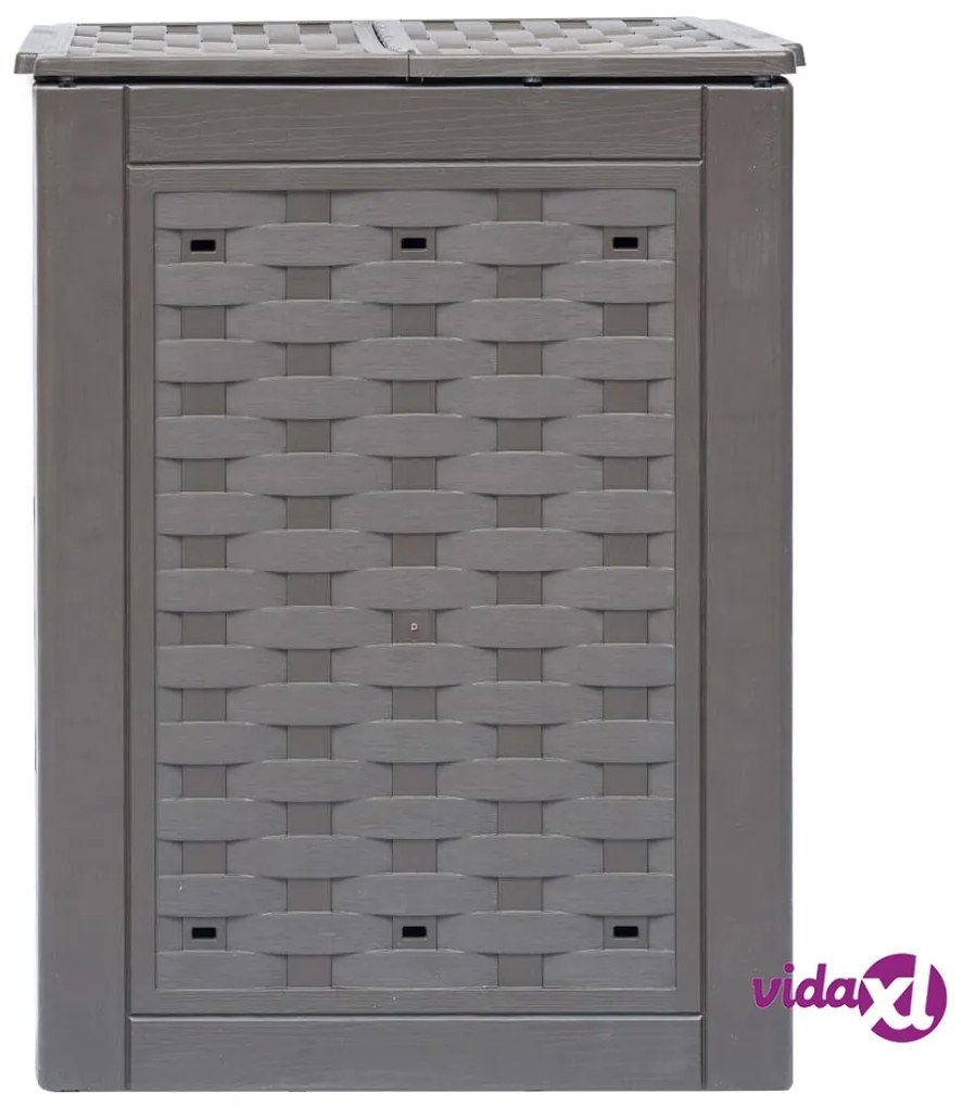 vidaXL Compostiera Giardino Marrone 60x60x83 cm 300 L Rattan Plastica