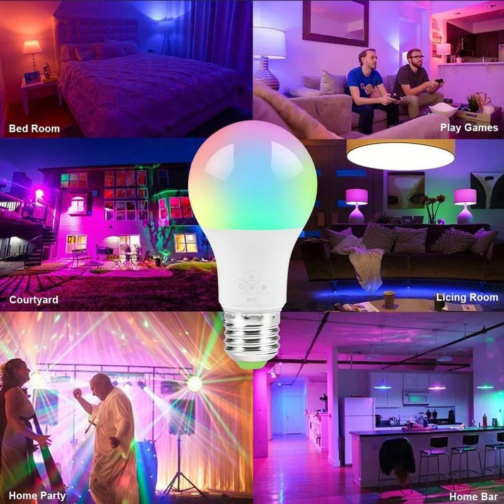 Lampada LED smart E27 11W RGB+CCT WiFi - Amazon Alexa e Google Home Colore RGB+CCT