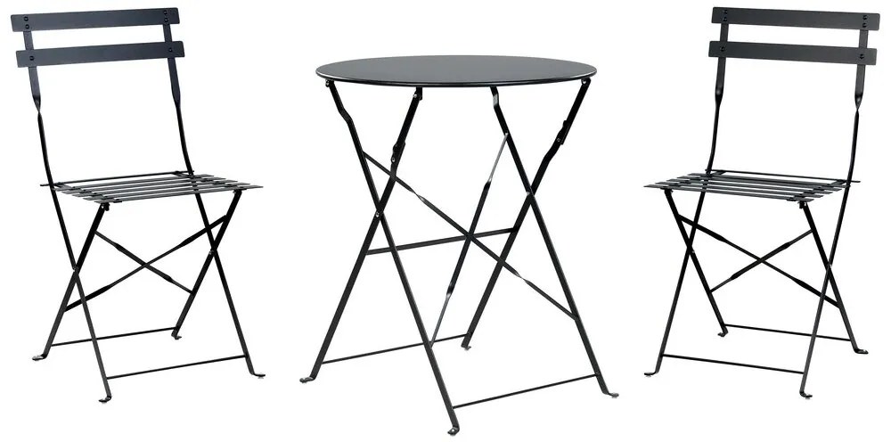 Set da balcone acciaio nero FIORI Beliani