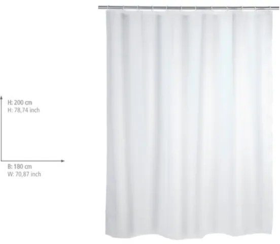 WENKO 19104100 - Tenda da doccia 180x200 cm bianca