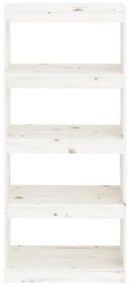 Libreria/divisorio bianco 60x30x135,5 cm legno massello di pino