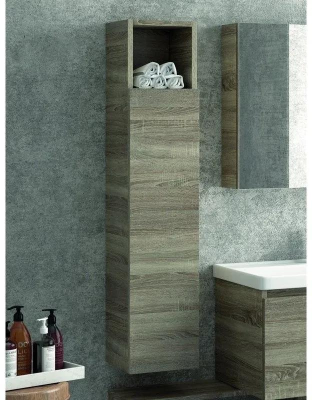 Kamalu - composizione bagno sospesa 80cm composta da mobile colonna specchio e pensile