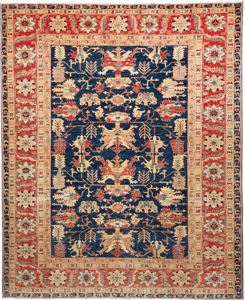 Kazak Tappeto orientale 250x300 Blu (Pakistan) Annodato A Mano