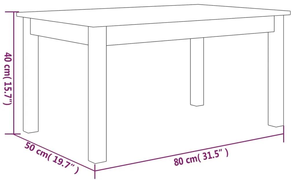 Tavolino da Salotto Miele 80x50x40 cm Legno Massello di Pino