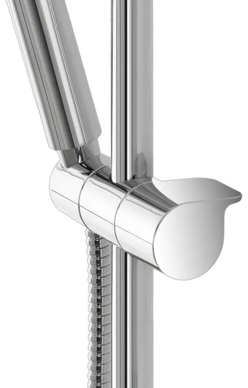 Saliscendi doccia 70 cm regolabile con doccetta tonda in ABS cromato lucido Hidra