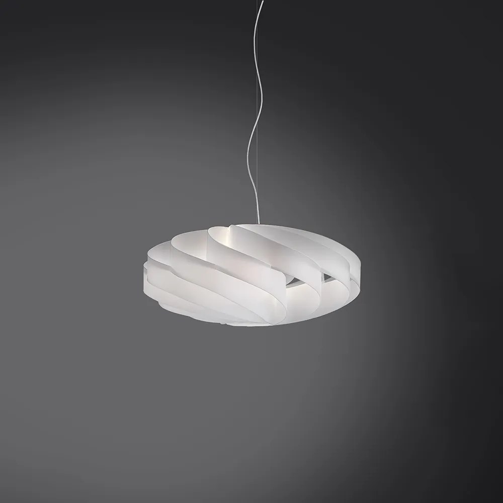 Sospensione Moderna 1 Luce Flat In Polilux Bianco D30 Made In Italy