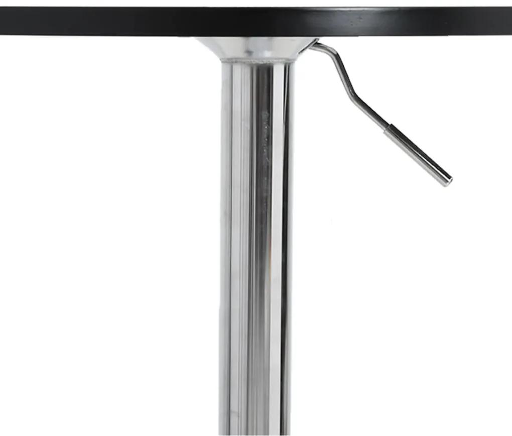 Tavolino Bar Nero 50x50x90 cm Legno Multistrato Acciaio Cromato