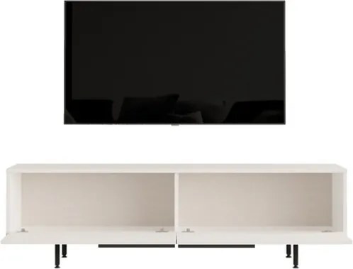 Mobile TV Con Piedini In Ferro 2 Ante Frontali 160x36x45 Ocean Bianco