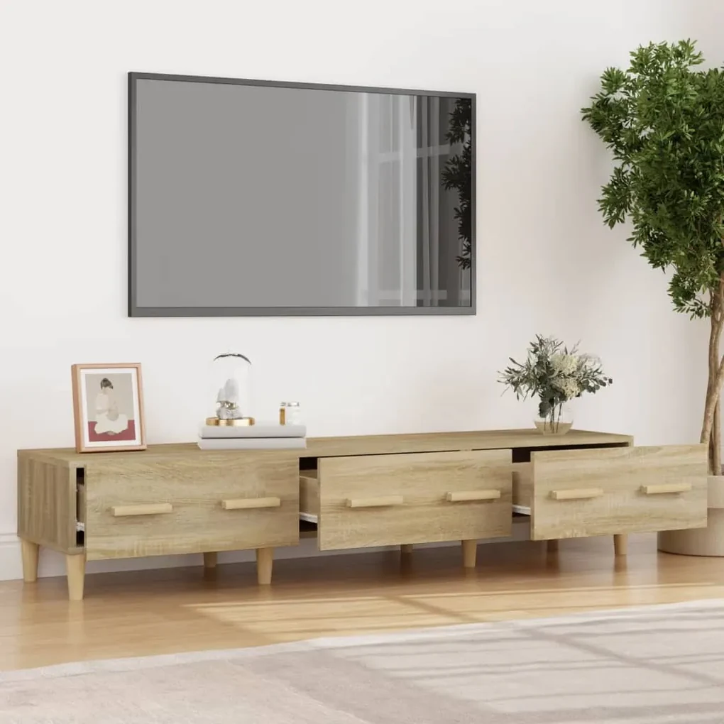 Mobile Tv Sospeso 100x32x30 Effetto Legno Rovere Evolution