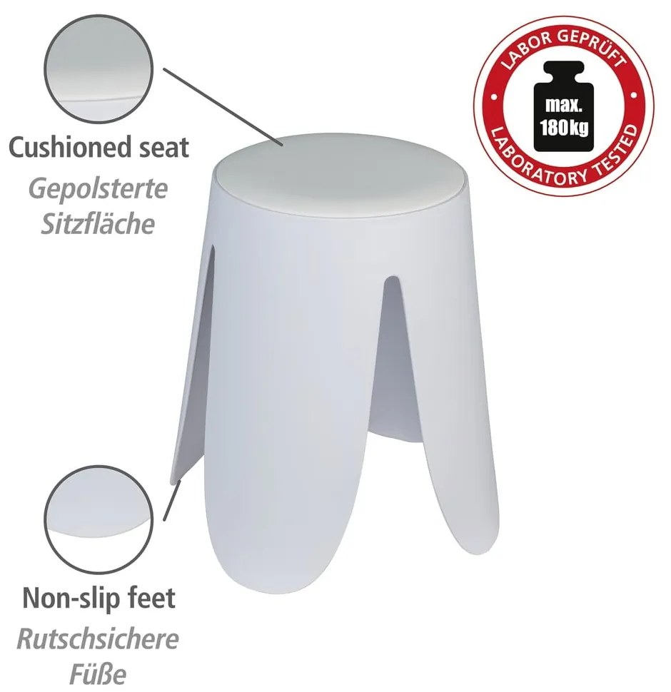 Sgabello in plastica bianco Comiso - Wenko