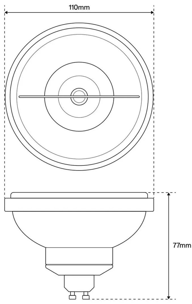 Lampada AR111 18W Angolo 45° 110lm/W  Bianca Colore Bianco Caldo 2.700K