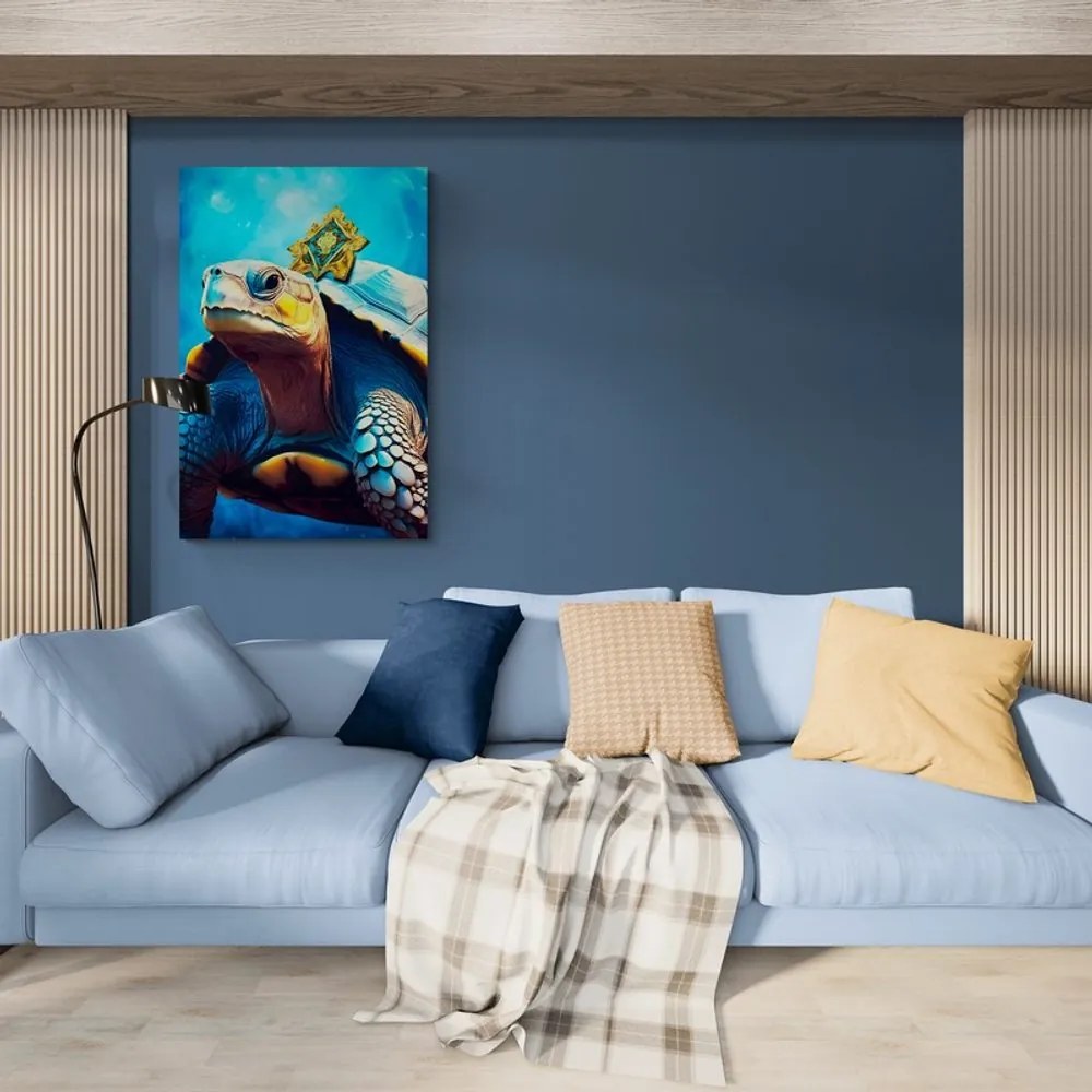 Stampa su tela – Tartaruga blu-oro