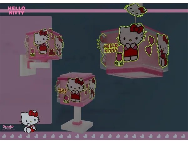 Dalber 73262 - Lampadario per bambini HELLO KITTY 1xE27/15W/230V rosa