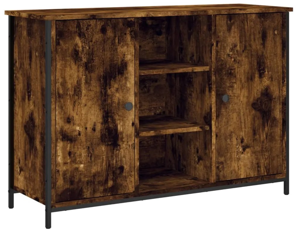 Credenza Rovere Fumo 100x35x70 cm in Legno Multistrato