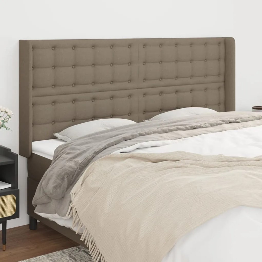 Testiera Ad Orecchio Tortora 163x16x118/128 Cm İn Tessuto /