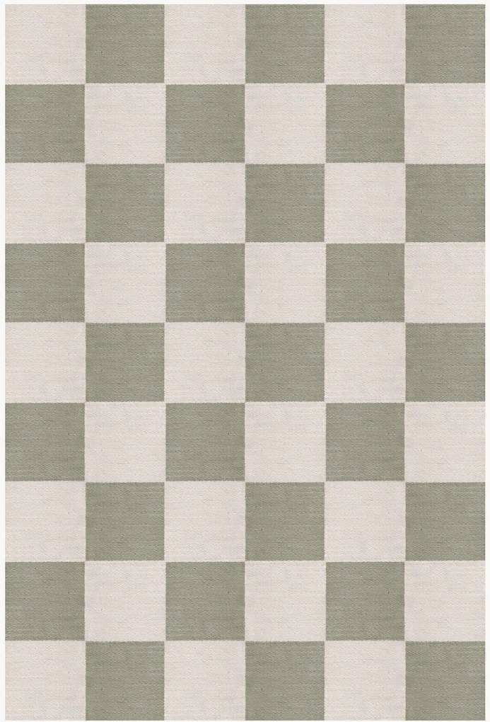 Tappeto in iuta a pelo corto tessuto a mano Chess Flatweave