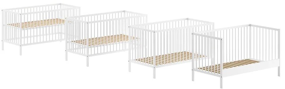 Lettino bianco in pino massiccio 70x140 cm DINO – Vipack