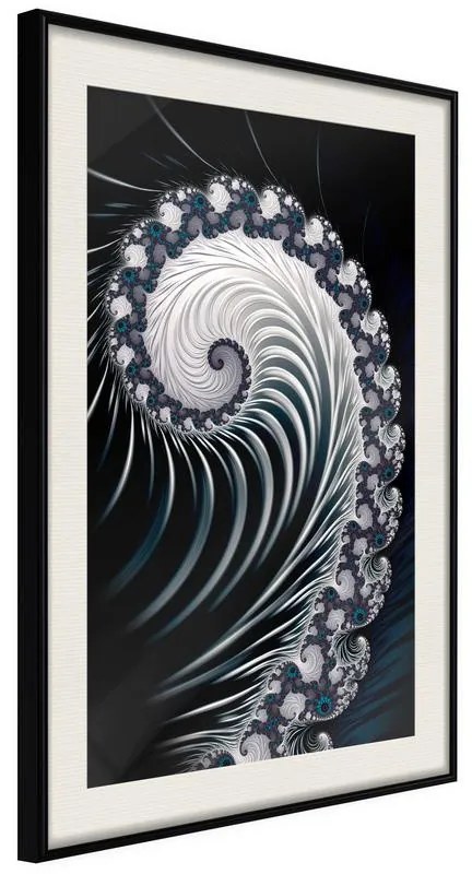 Poster  Fractal Spiral (Negative)  Cornice Quadri Cornice nera con pass-partout, Larghezza x Altezza Home decor 20x30