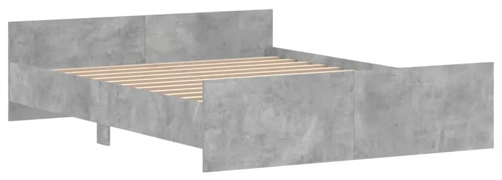 Giroletto con testiera e pediera grigio cemento 140x200 cm