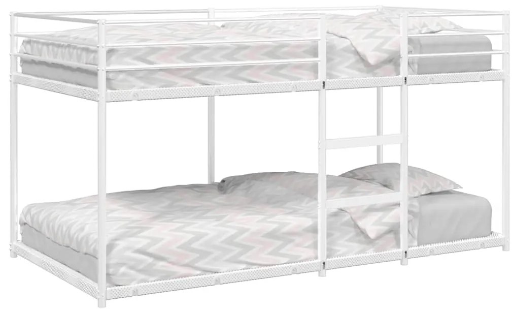 Letto A Castello Senza Materasso Bianco 80x200 Cm İn Acciaio /