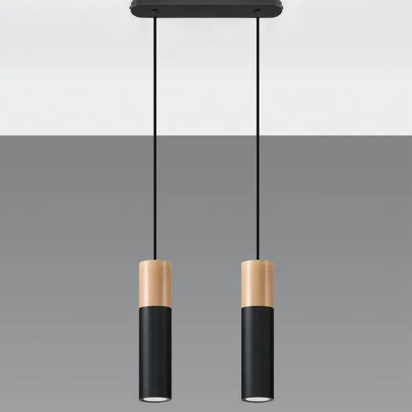 Sollux SL.0633 - Lampadario a sospensione con filo PABLO 2xGU10/40W/230V nero