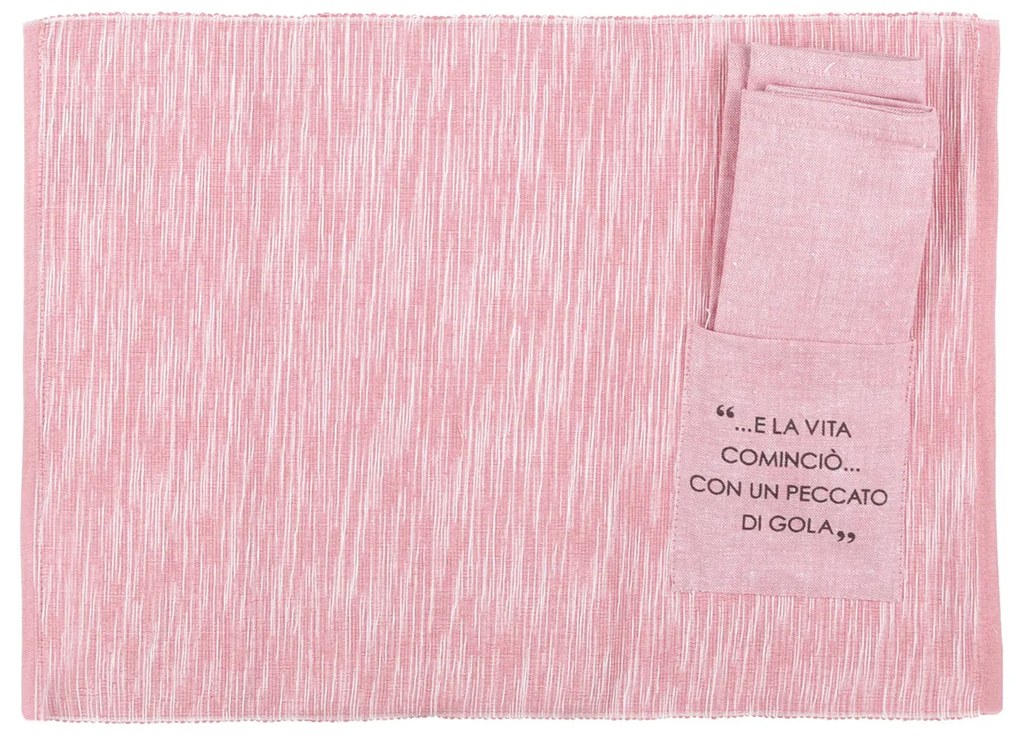 Set tovaglietta con tovagliolo scritta Quotes