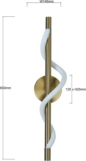 Lampada da parete LED MELECA LED/12W/230V 3000/4000/6000K dorata